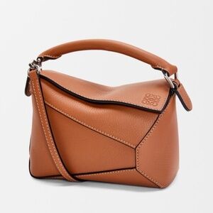 Loewe Mini Puzzle Edge bag in classic calfskin In Tan